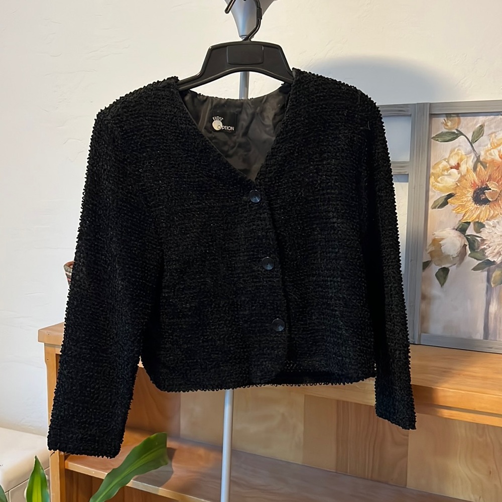 Vintage first option black knitted sweater